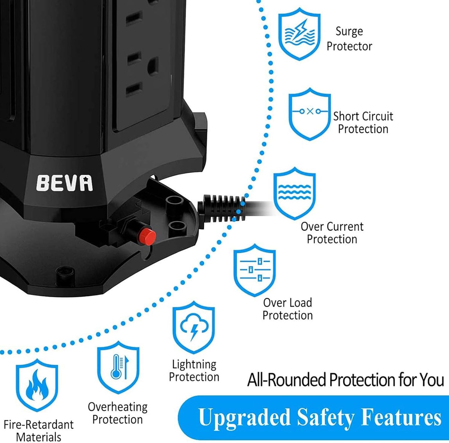 Regleta de enchufes con protector de sobretensiones